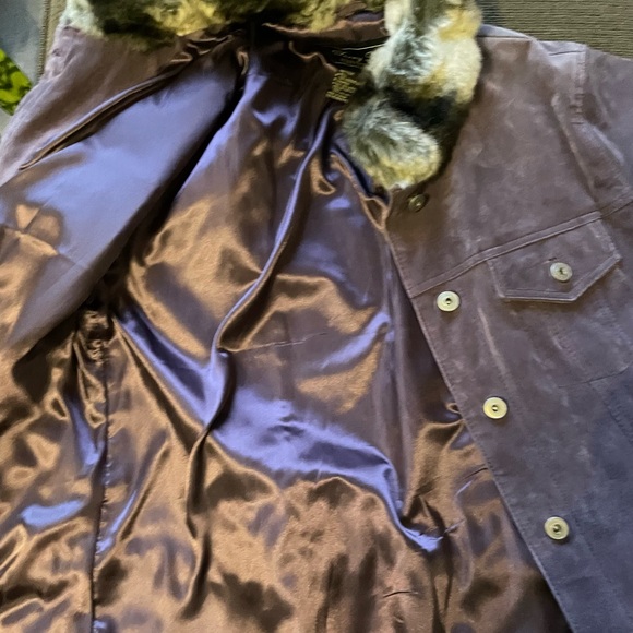 TERRY LEWIS CLASSIC LUXURIES Purle violet Jacket with Faux Fur Collar Purple - Picture 6 of 13